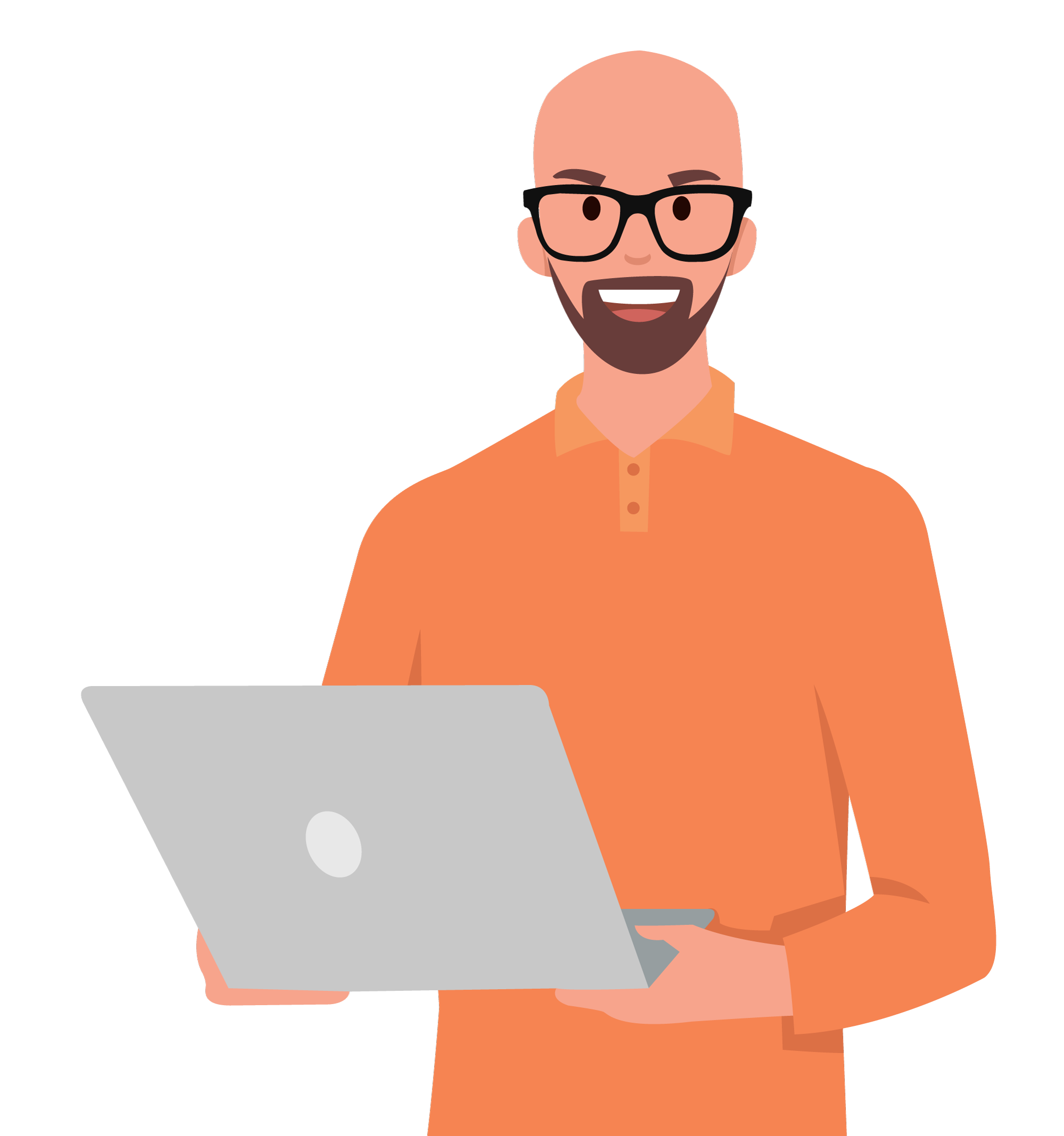 Man Holding Laptop